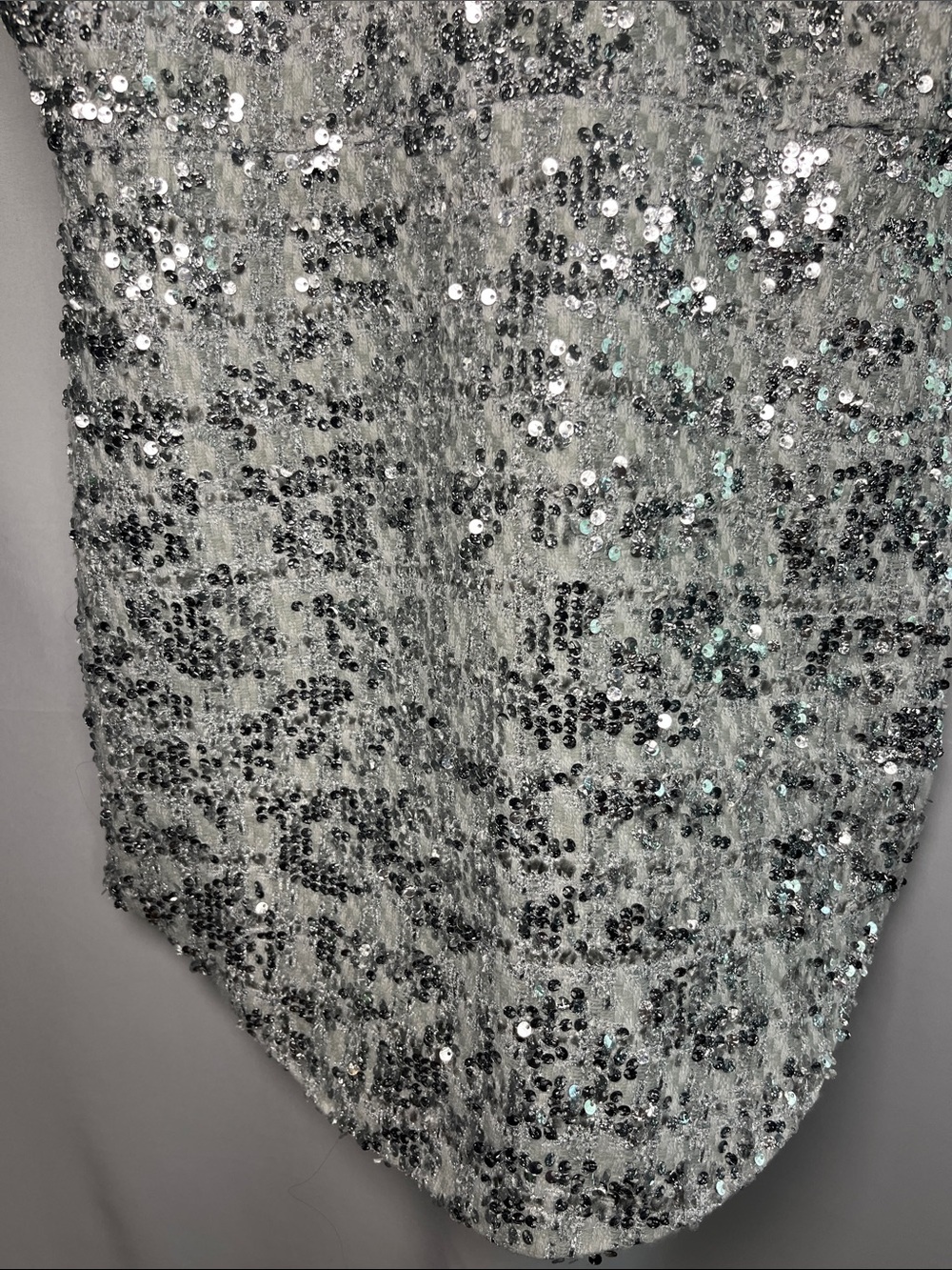 Amanda Uprichard Marshall silver sequin mini dress color stellar sz m - Picture 5 of 11
